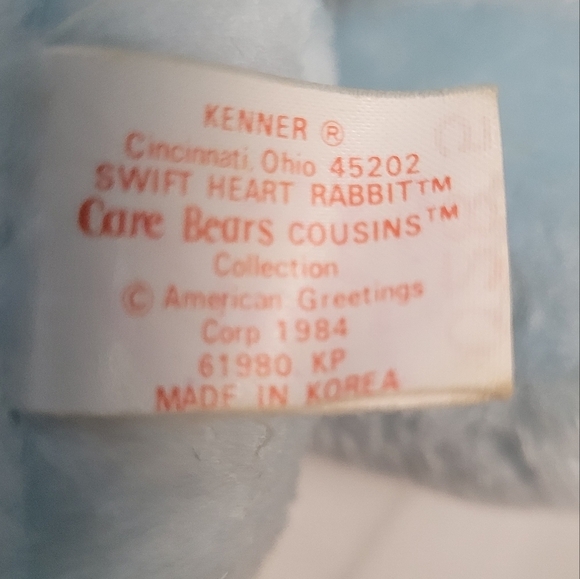Vintage Care Bears Cousins Swift Heart Rabbit 16" Plush Stuffed Animal 1984 - Picture 7 of 9